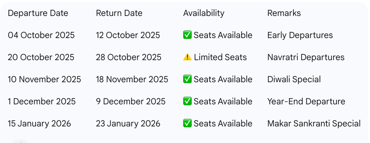 Tour Details & Departures